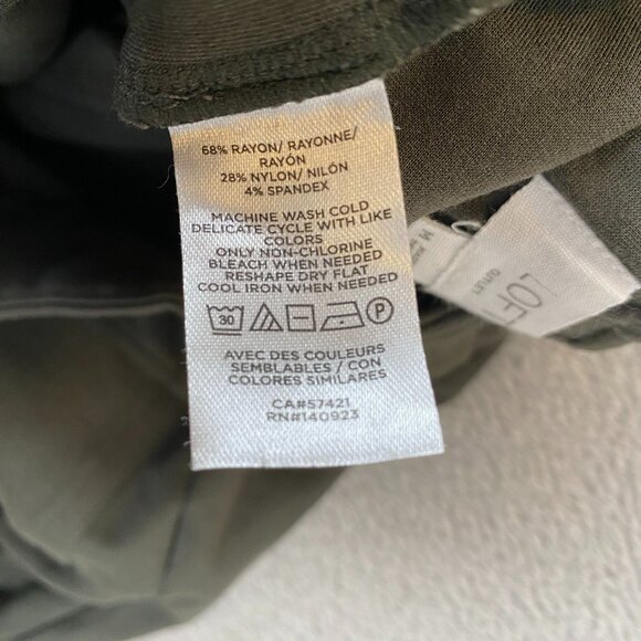 LOFT Outlet Wide-Leg Pants Womens Medium Green Trouser Flat Front Casual Y2K - Picture 8 of 11